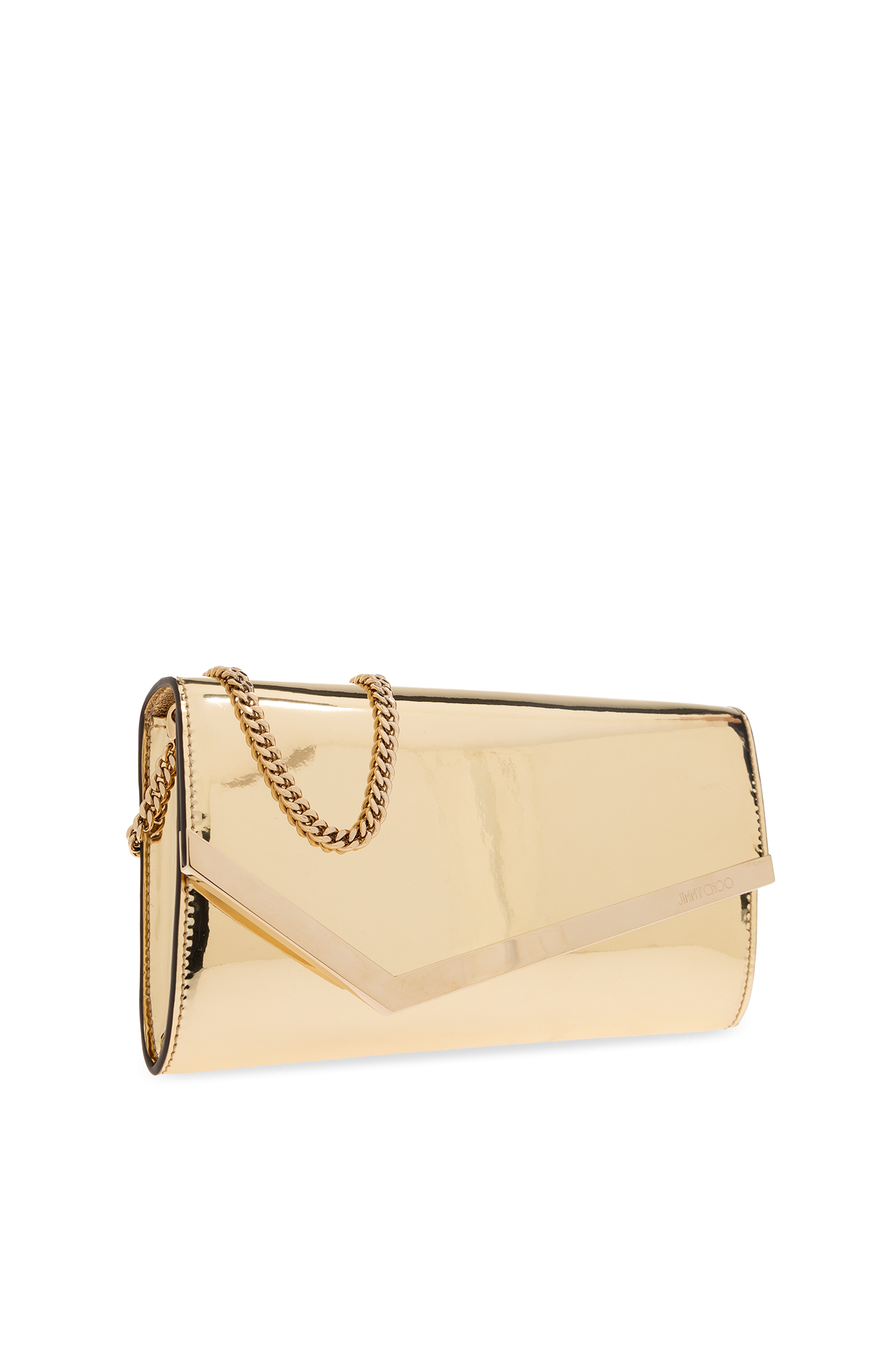JIMMY CHOO Emmie.Mif ショルダーバッグ EMMIE | Silver Mirror Fabric Clutch Bag | Summer Collection